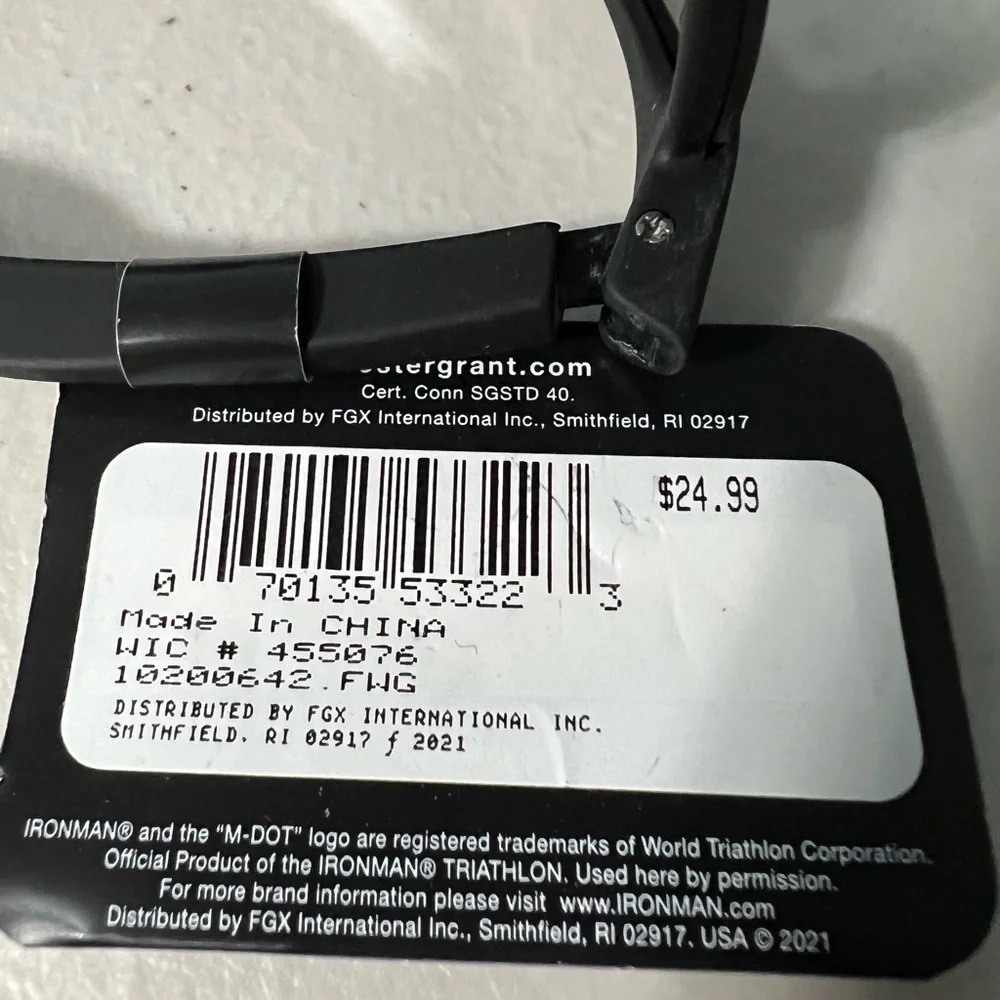Foster Grant Ironman Black Sunglasses 100% UVA-UVB Protection